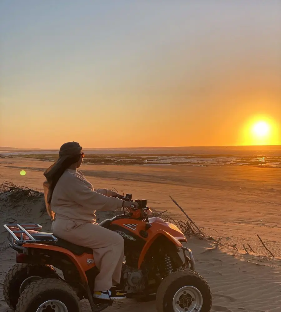 Quad biking along coastal trails and dunes near Taghazout