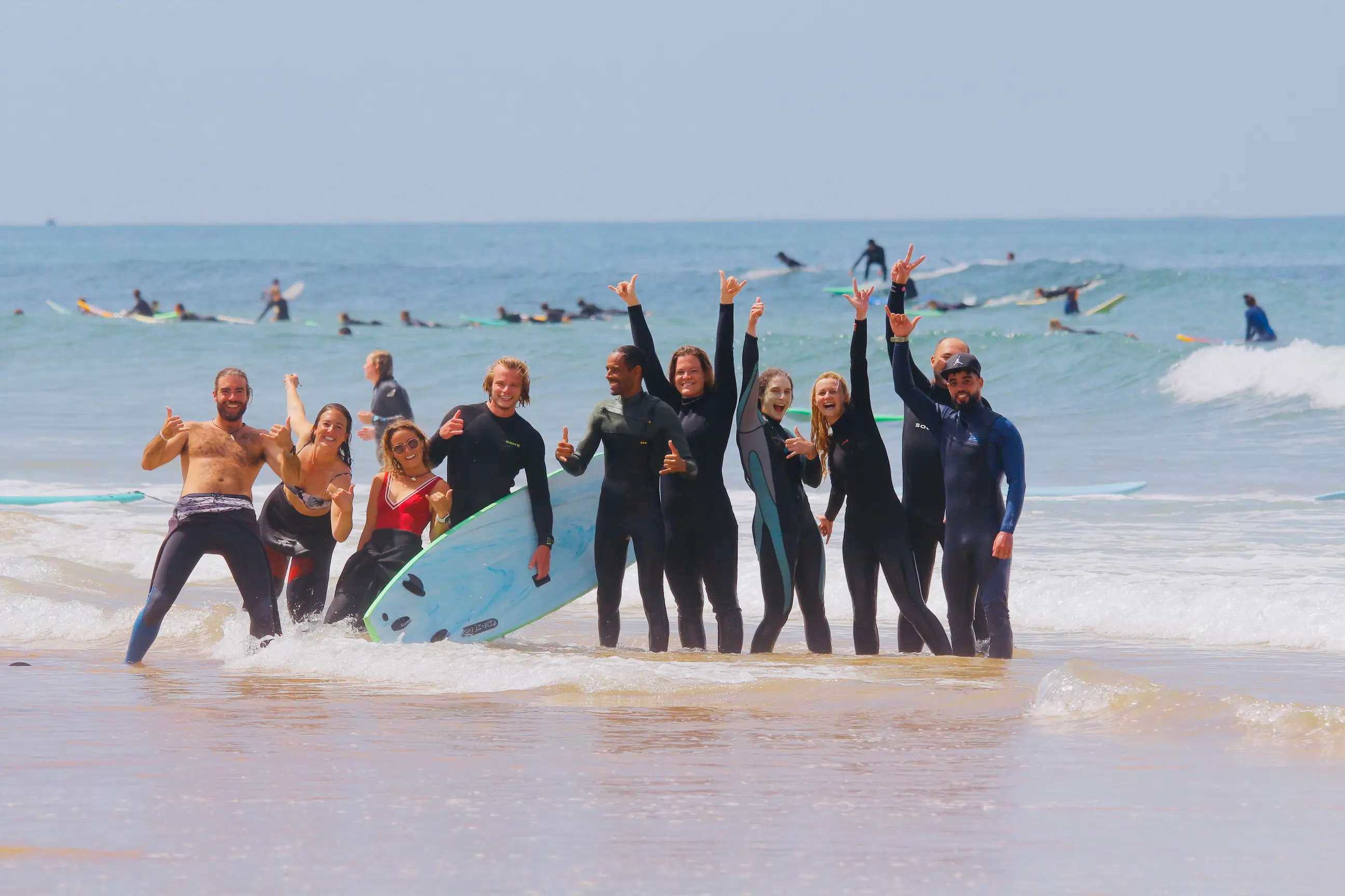 Surf guests enjoying the surf in Taghazout