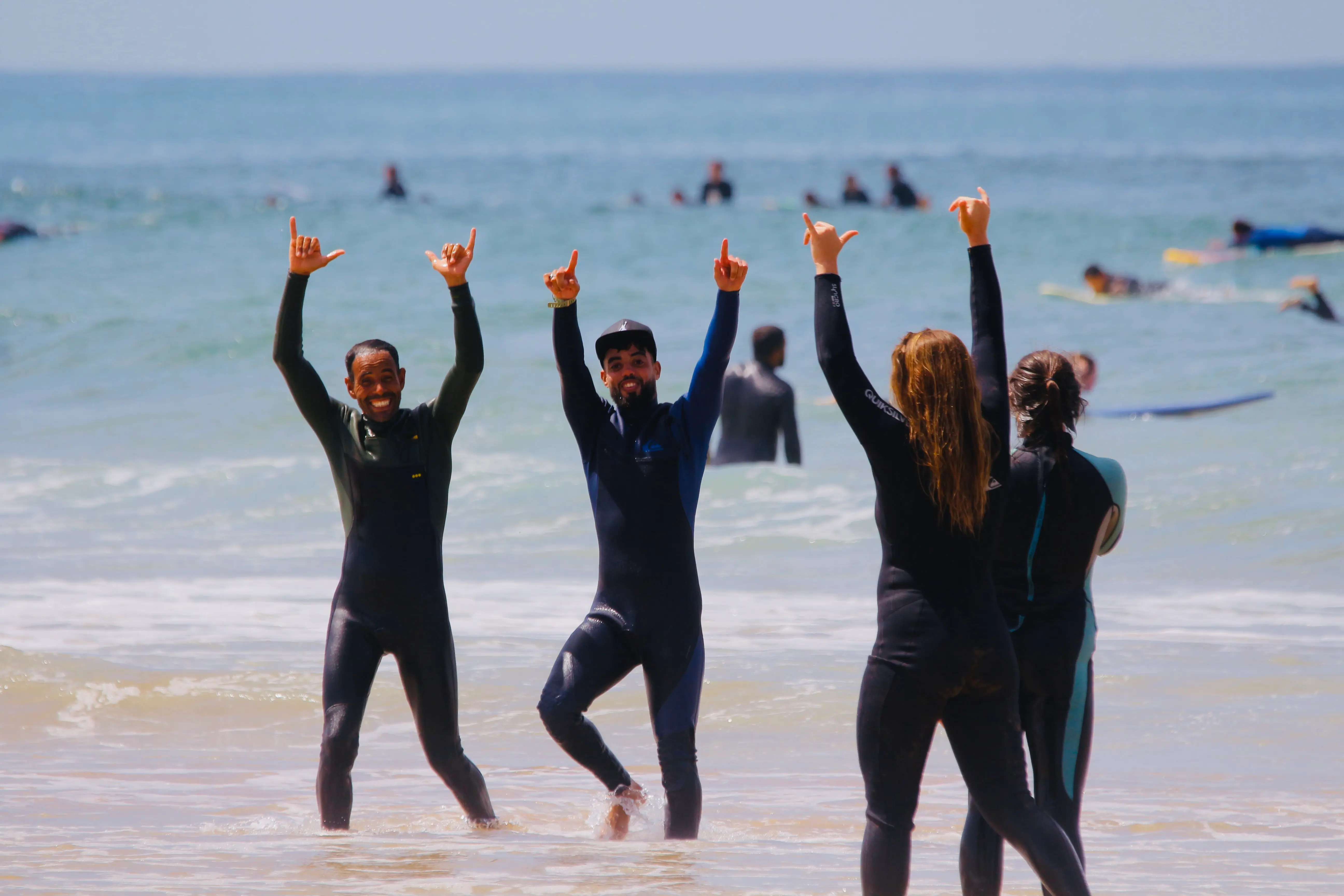 Local surf coaches at our Tamraght surf house in Morocco